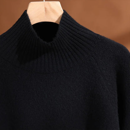 CHICUU Women's 100% Wool Sweater Pants Set Thick Mock Neck Pullover Wide Leg Pants Autumn Winter Warm Casual Wool Knitwear Suit