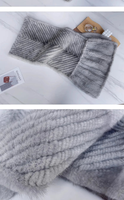 New mink woven women's scarf autumn and winter twill shawl warm herringbone scarfs fur Knitting high quality fishtail Scarves