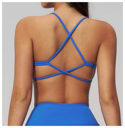 Women Cross Back Sports Underwear Breathable Yoga Bra Shockproof Fitness Top Gym Workout Underwear Female Sports Yoga Crop Top