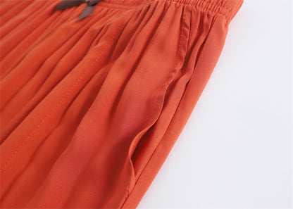 Spring and summer new women's trousers 100% viscose leg + straight casual breathable comfortable plus size home sleep pants cute