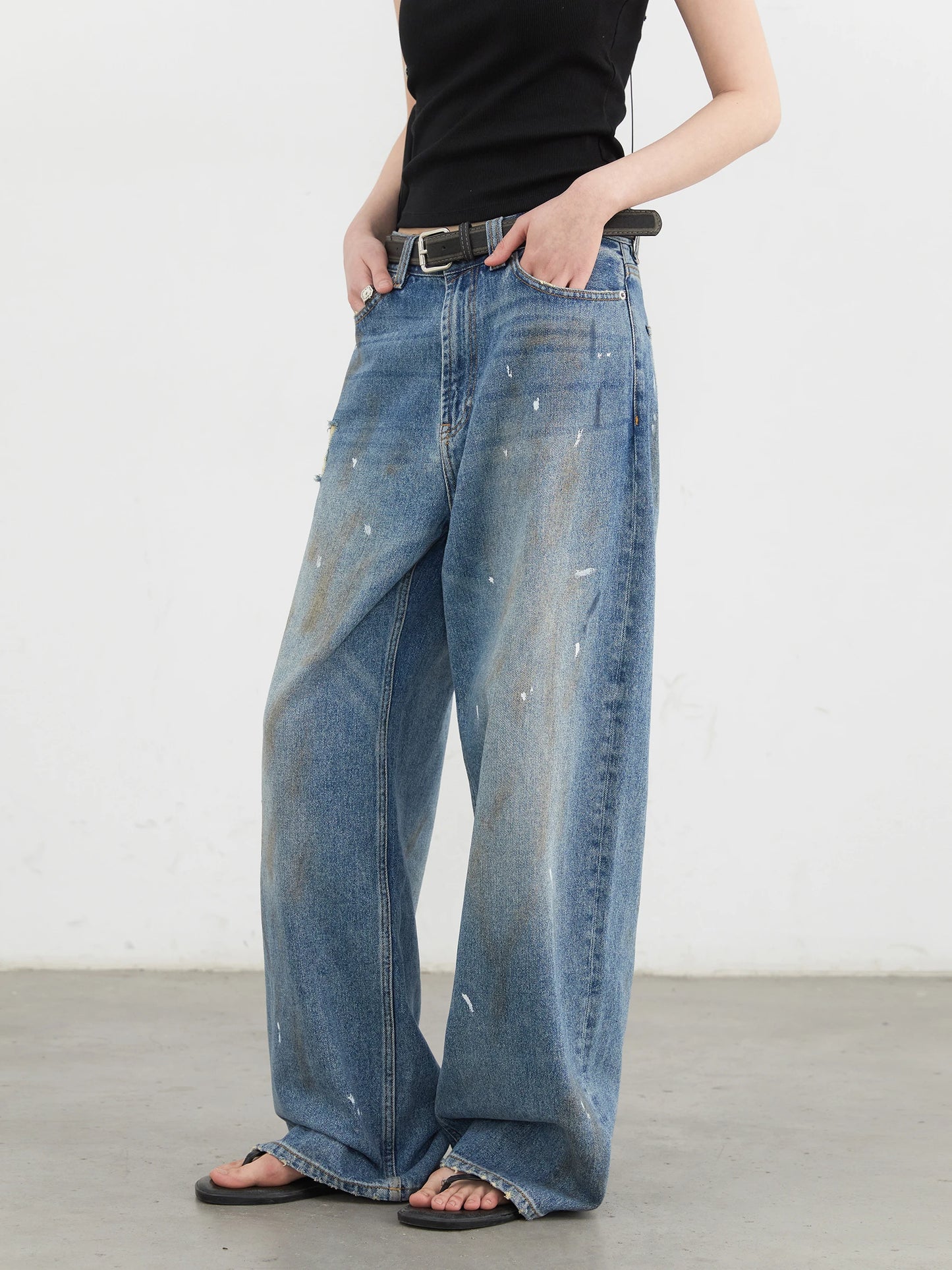 CHIC VEN Women Jeans Loose Casual New Retro High Waisted Straight Leg Wide Leg Denim Pants Female Trousers Summer 2025
