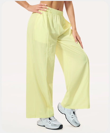 Sun Protection High Waist Wide Leg Yoga Pants Fitness Sports Bell-bottoms Push Up Gym Workout Flared Pants Female Cycling Pants