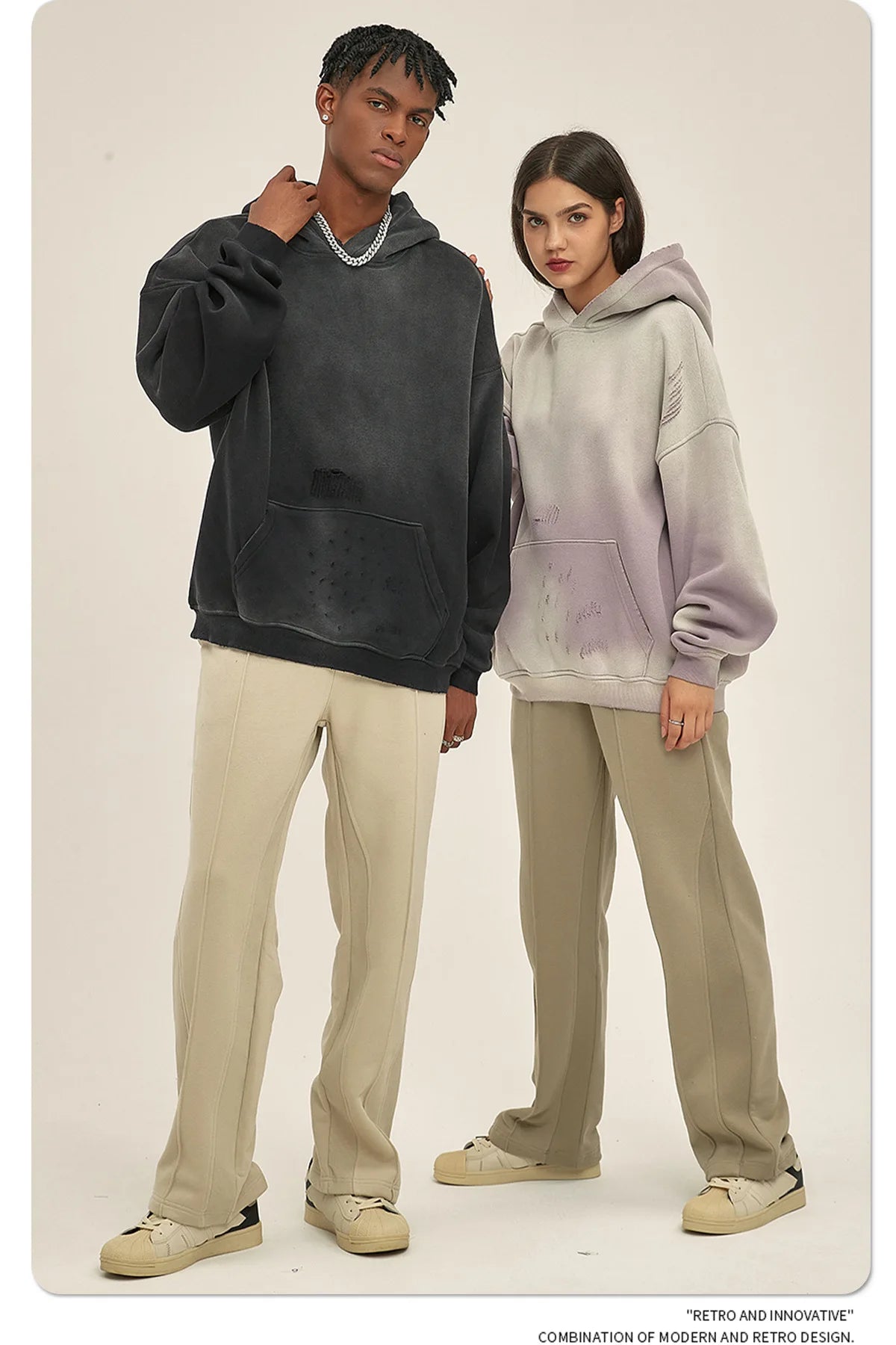 Custom LOGO2024 autumn winter men's women's new 360G cotton polyester spray horse washing water edging tide brand hooded sweater
