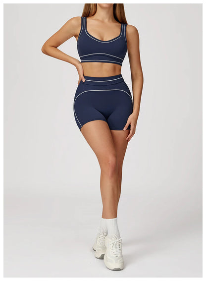 Color Contrast Yoga Bra Women Breathable Gym Fitness Bra Shockproof Sports Underwear Female Workout Bra Push Up Cycling Crop Top