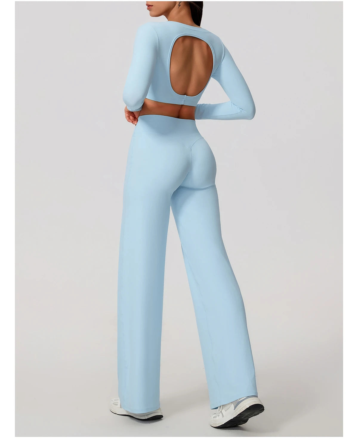 Women's Sports Long Shirt Female Backless Yoga Breathable Soft Shirt Autumn and Winter Training Top Woman Gym Sportswear