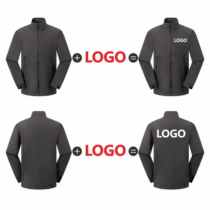 Outdoor Waterproof Men Women Stand Collar Jacket Custom Logo Anti-static Coat Print Company Design Casual Sweatshirt Embroidery