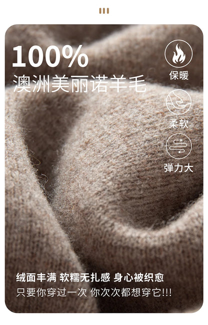100%Pure Wool Chinese style buckle Cardigan Men Sweater Casual Comfort Knitted Long Sleeve Men's Wool Sweater Spring Autumn Coat