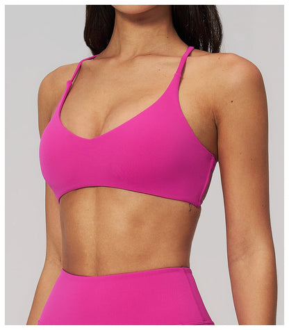 Women Cross Back Sports Underwear Breathable Yoga Bra Shockproof Fitness Top Gym Workout Underwear Female Sports Yoga Crop Top