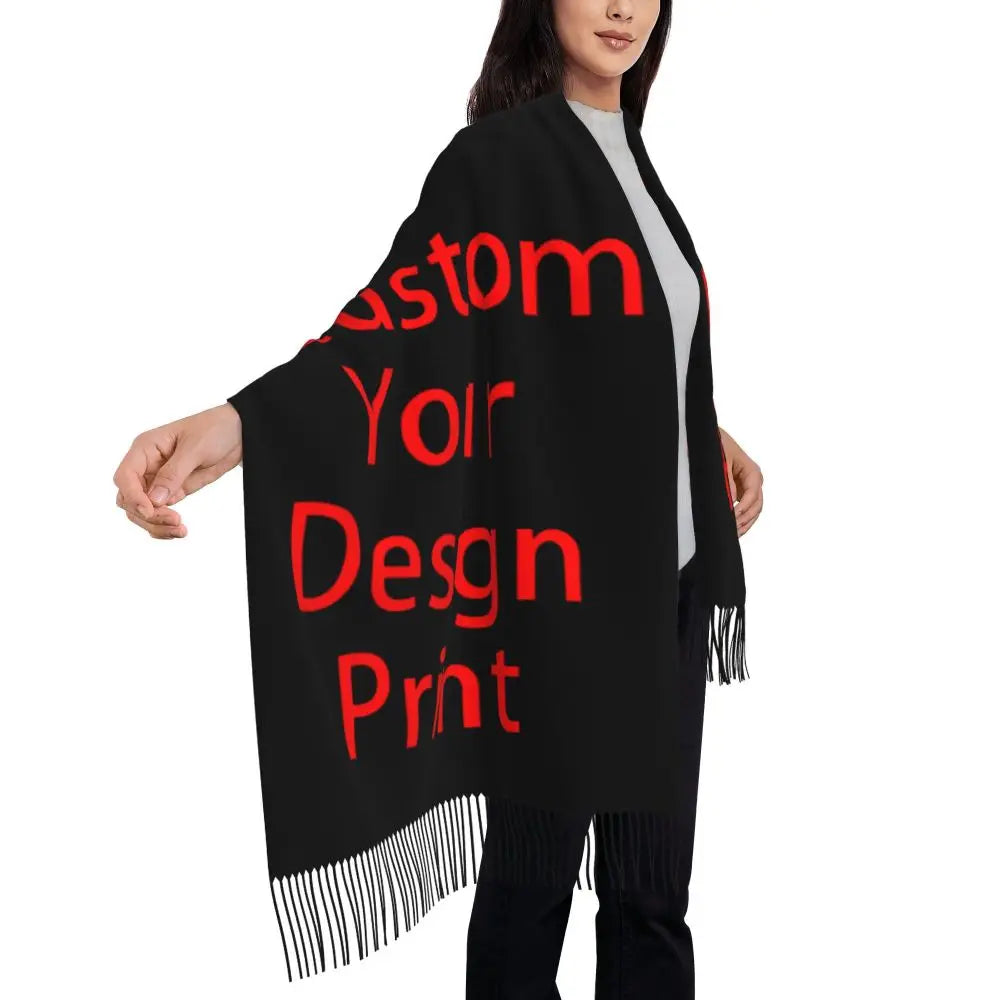 Custom Printed Your Design Here Scarf Men Women Winter Warm Scarves Custom Customize Logo Letter Print Shawls Wraps