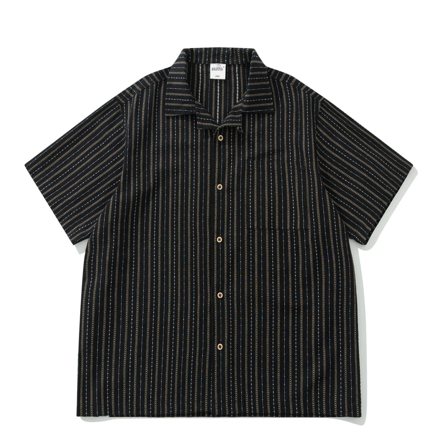 2026 Summer New Japanese Retro Amekaji Cuban Collar Short Sleeved Shirt Men's and Women's Loose Workwear Shirt