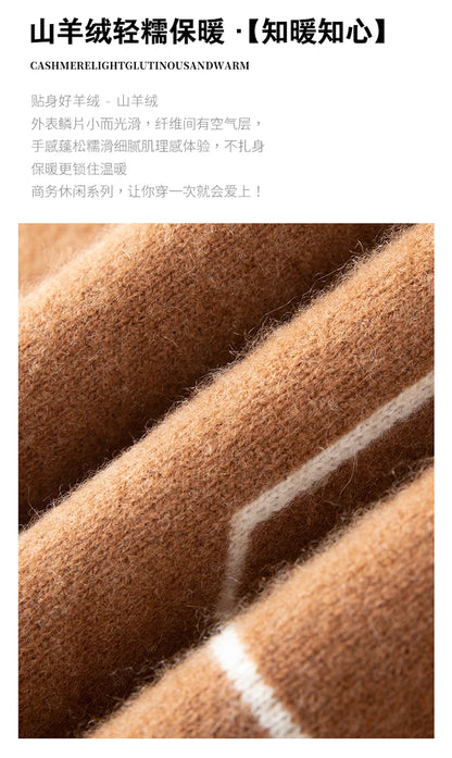 Men's Thick 100% Cashmere Sweater O-neck Long Sleeve Pullover Autumn Winter Soft Warm Cashmere Knitwear Smart Casual Jumper Tops