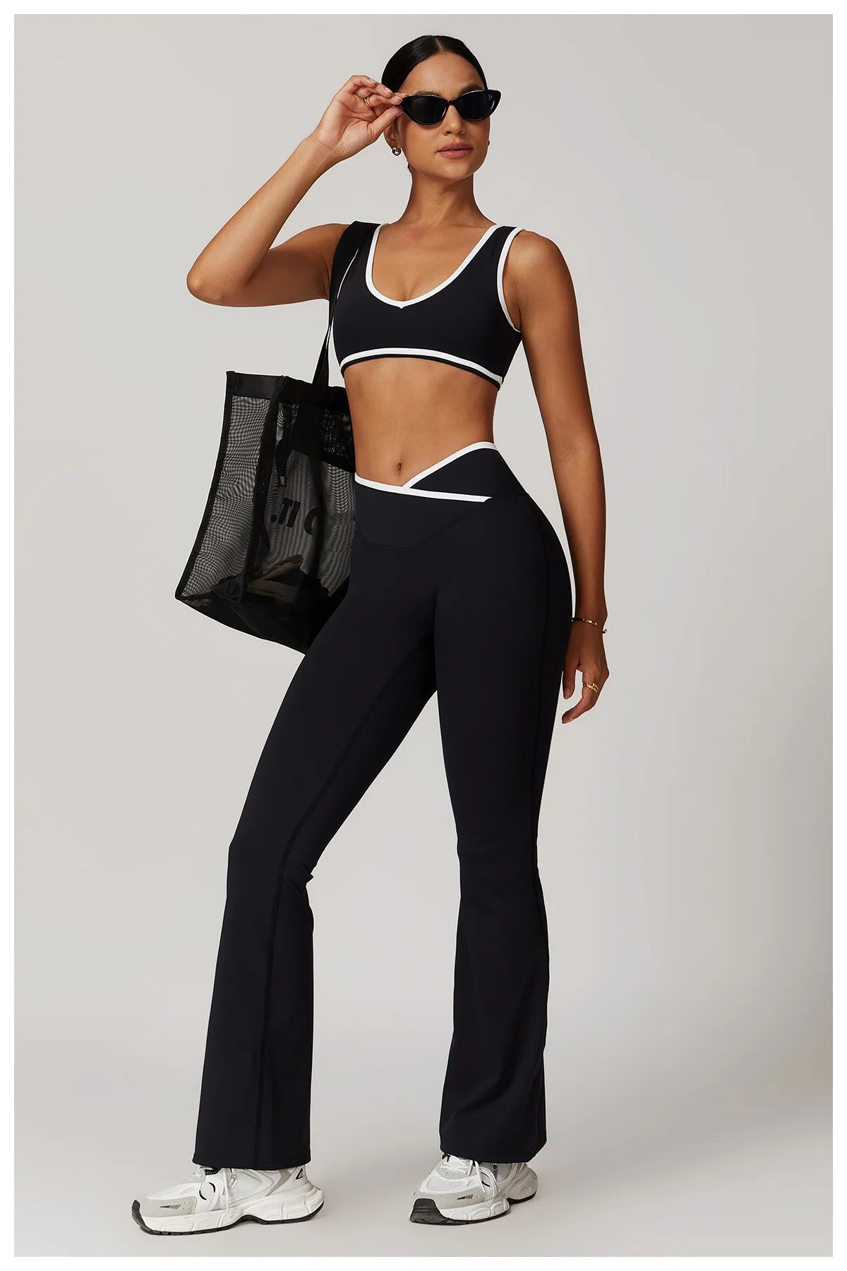 2 Pieces Gym Set Women's Sportswear Sports Bra Top High-waisted Long Pants Tracksuits Suitable For Outdoor Sports Workout Suit