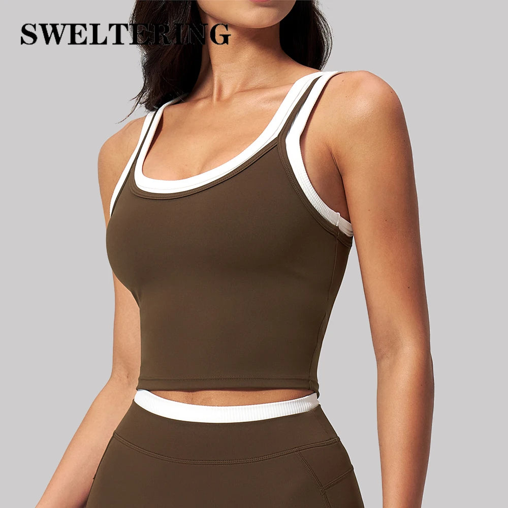 Thread Yoga Vest Women's Shockproof Gym Fitness Sports Underwear Sexy Breathable Yoga Bra Female Workout Yoga Vest Sports Bras