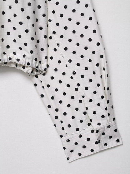 HH Woman Autumn Long Sleeves Turtleneck Zipper With Pockets Drawstring Casual Coats Women Fashion Polka Dot Printed Jacket