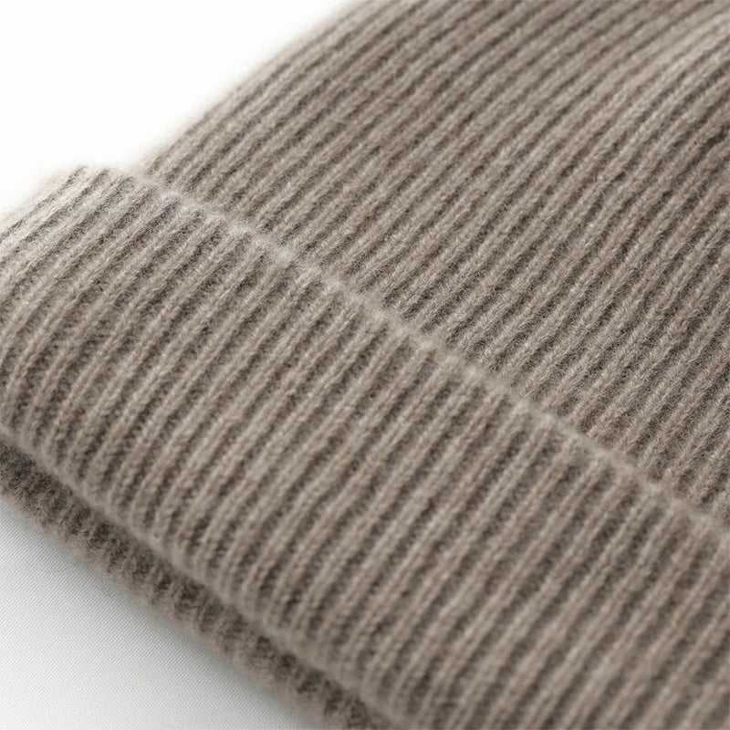 DjzDsm High Quality 100% Cashmere Knitted Hat for Men Casual Beanie Hat Thicken Cap Winter Soft Warm Cashmere Caps