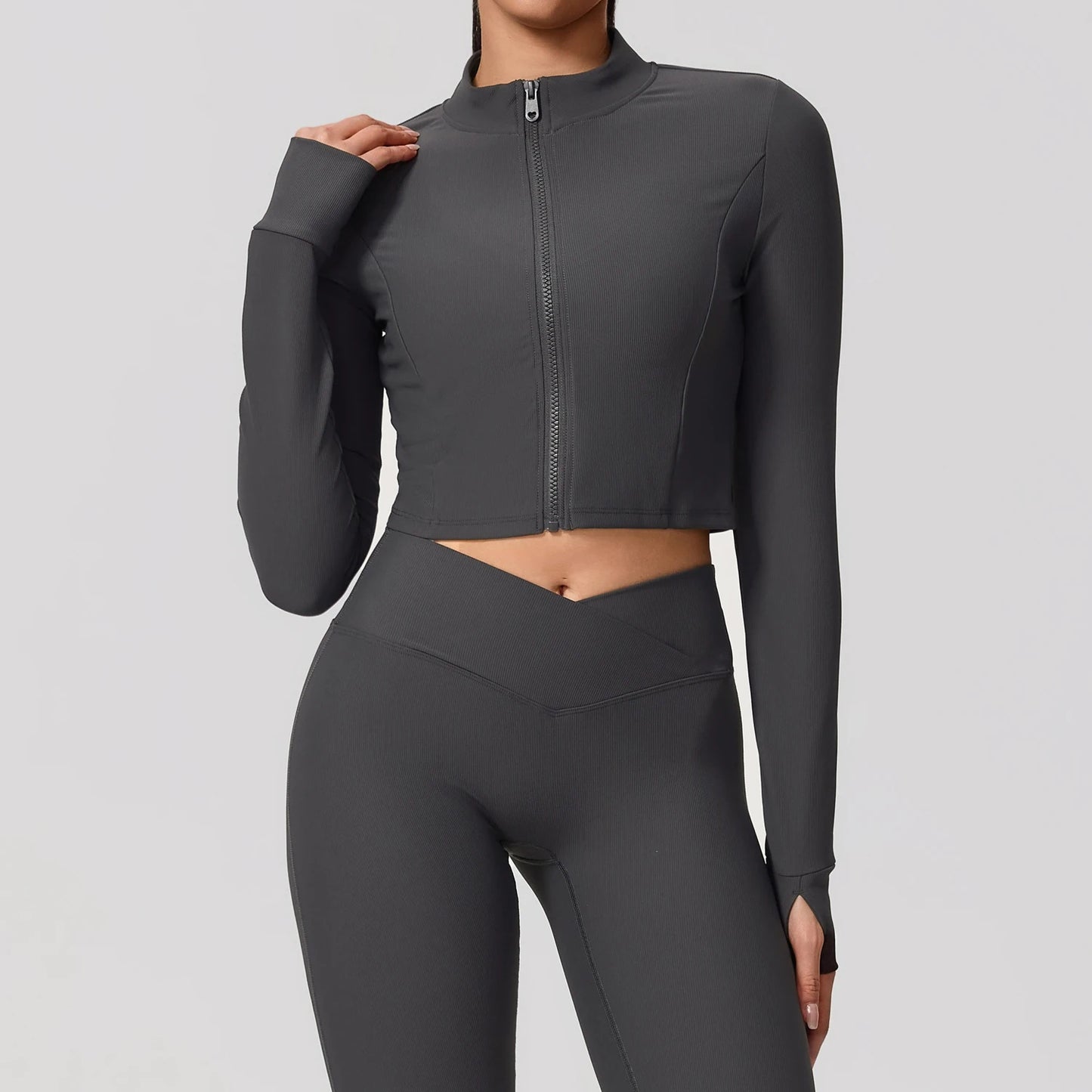 Summer Women Gym Zipper Long Sleeve Jacket Outdoors Workout Yoga Top Female Slim tight Clothes Women Quick-Dry Sportswear