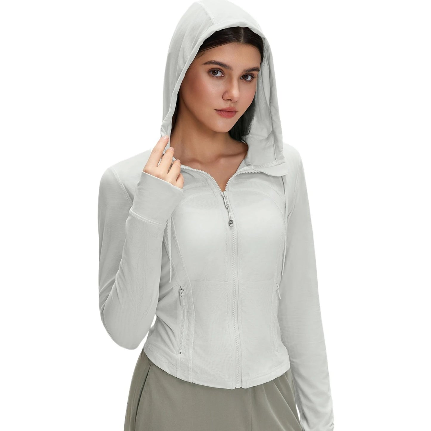 Custom LOGO Women's Spring Autumn Mesh Breathable Yoga Suit Sports Riding Quick Drying Running Fitness Belt Pocket Jacket Top
