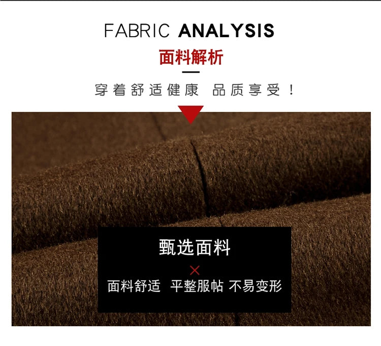 100% Cashmere Jacket Men Casual Business Men's Winter Coats Polo Collar Single Breasted Windbreaker Coat Casaco Masculino
