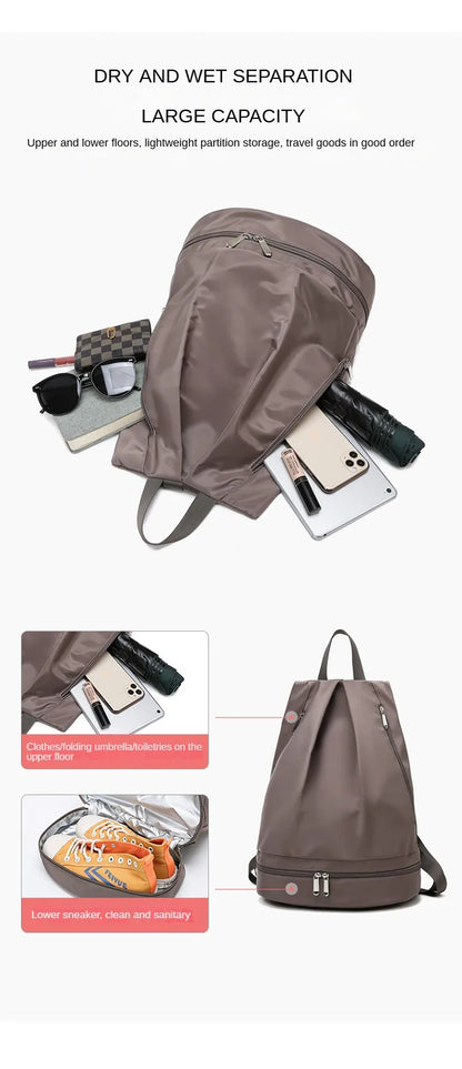 Customized Dry Wet Separation Fitness Bag Printed Logo Swimming Bag Waterproof Travel Sports Bag Printed Photo Name