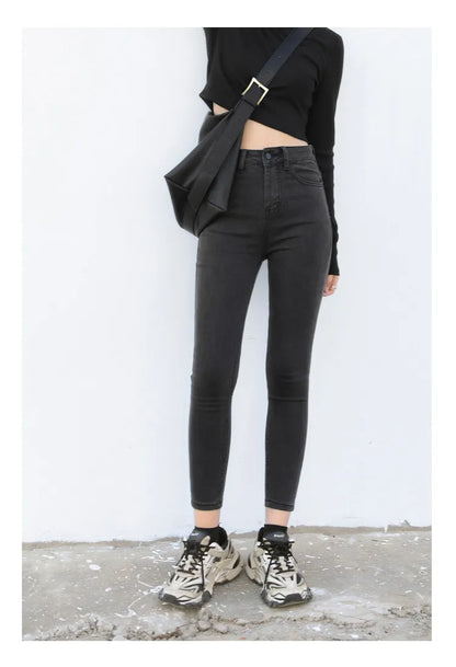 CHIC VEN Women Jeans Solid Slim Retro High Waisted Small Leg Denim Pant Skinny Pant Spring Autumn 2026