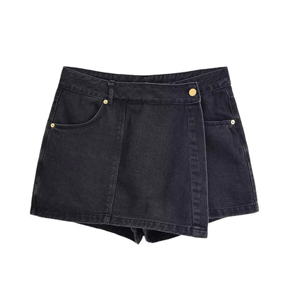 Nlzgmsj  Summer Women's Casual Sets Fashion Mini Skirt Shorts Sets Denim Short Shirt Top Sets For Women Street Women Outfit