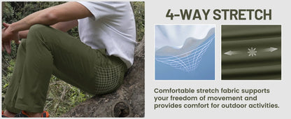 TACVASEN Lightweight Hiking Pants Mens Quick Dry Cargo Work Pants Nylon Waterproof Outdoor Trekking Fishing Pants Male Trousers