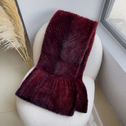 New mink woven women's scarf autumn and winter twill shawl warm herringbone scarfs fur Knitting high quality fishtail Scarves
