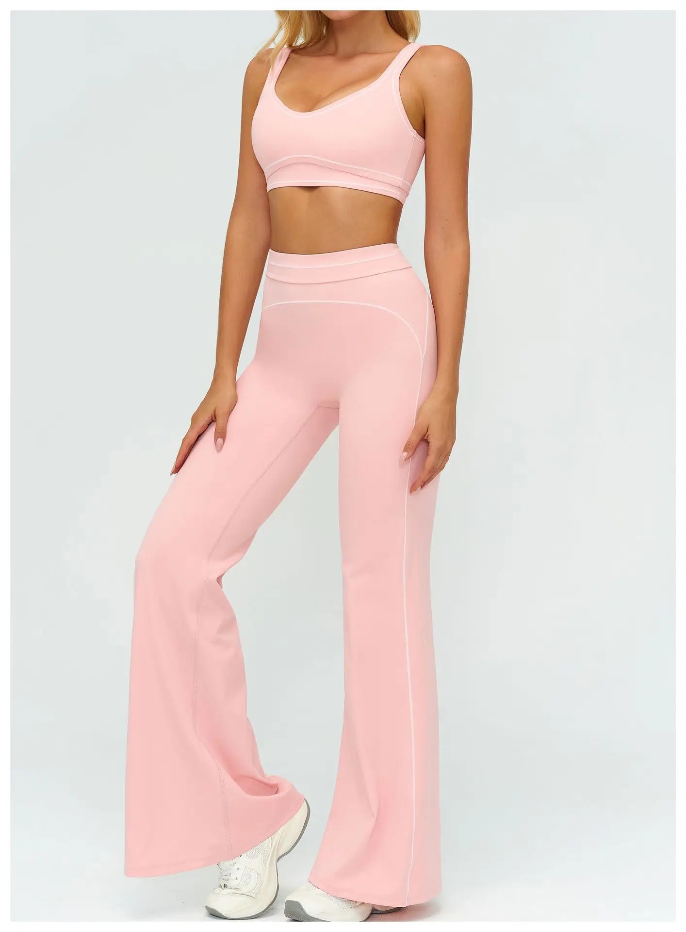 High Waist Yoga Wide Leg Pants Women Gym Fitness Bell-bottoms Pants Push Up Sports Trousers Female Casual Workout Flared Pants