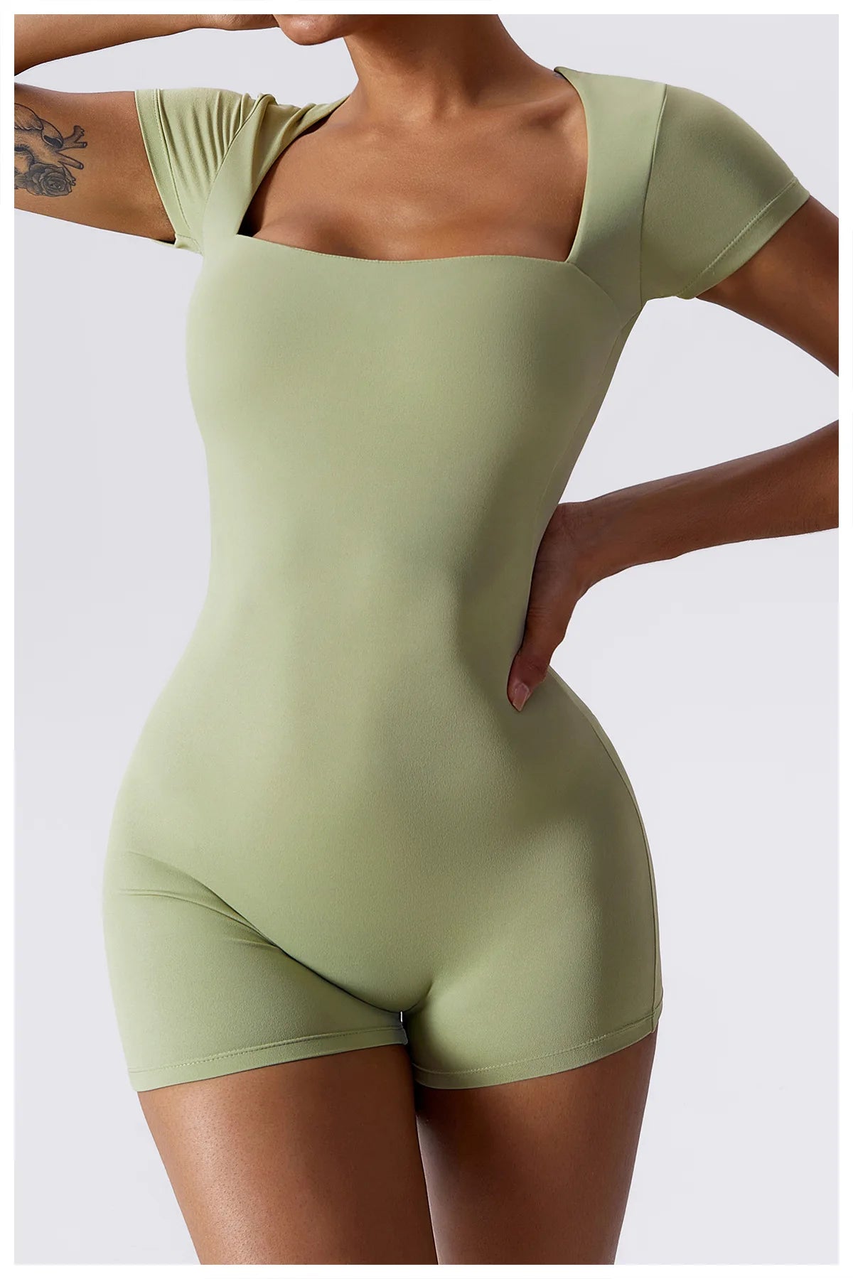 Summer Yoga Suit Women's Short One Piece Sports Suit Short Sleeve Gym Clothes Push Up Training Fitness Yoga Bodysuit Sportswear