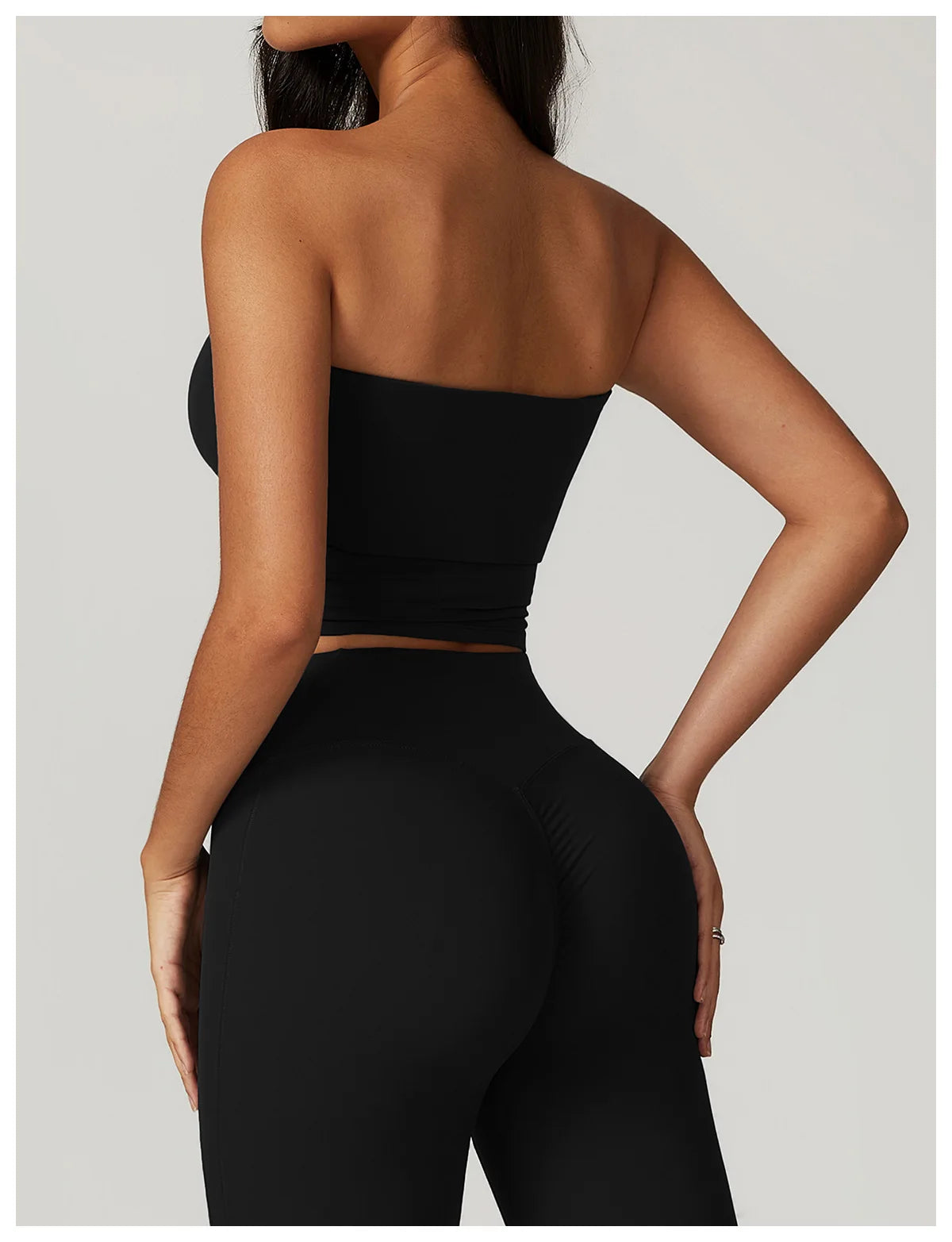 Custom LOGO Women's Strapless Tube Top Sexy Back Sports Underwear Women's Shockproof Quick-Drying Fitness Yoga Top