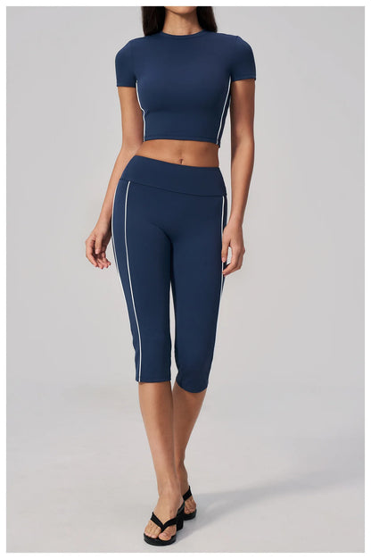 Sexy Women's Yoga Short Sleeve Fitness Sports T-Shirts Gym Clothes Push Up Running Tight Femme Yoga Workout Shirts Active Wear
