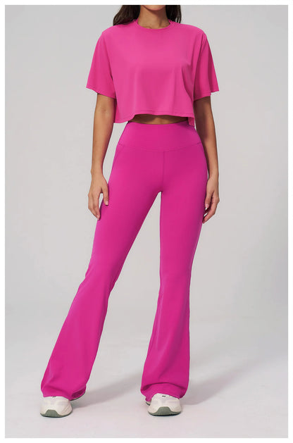 Custom LOGO women's yoga clothes, short sleeves, tight quick-drying trousers, fitness clothes, high-intensity sports suits
