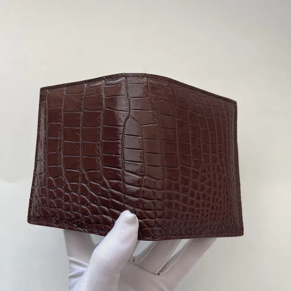 Men's Crocodile Leather Small Wallet, Men's Genuine Leather Fashionable Vertical Wallet, Multi-Functional Multi-Card Slot Wallet