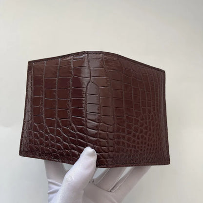 Men's Crocodile Leather Small Wallet, Men's Genuine Leather Fashionable Vertical Wallet, Multi-Functional Multi-Card Slot Wallet