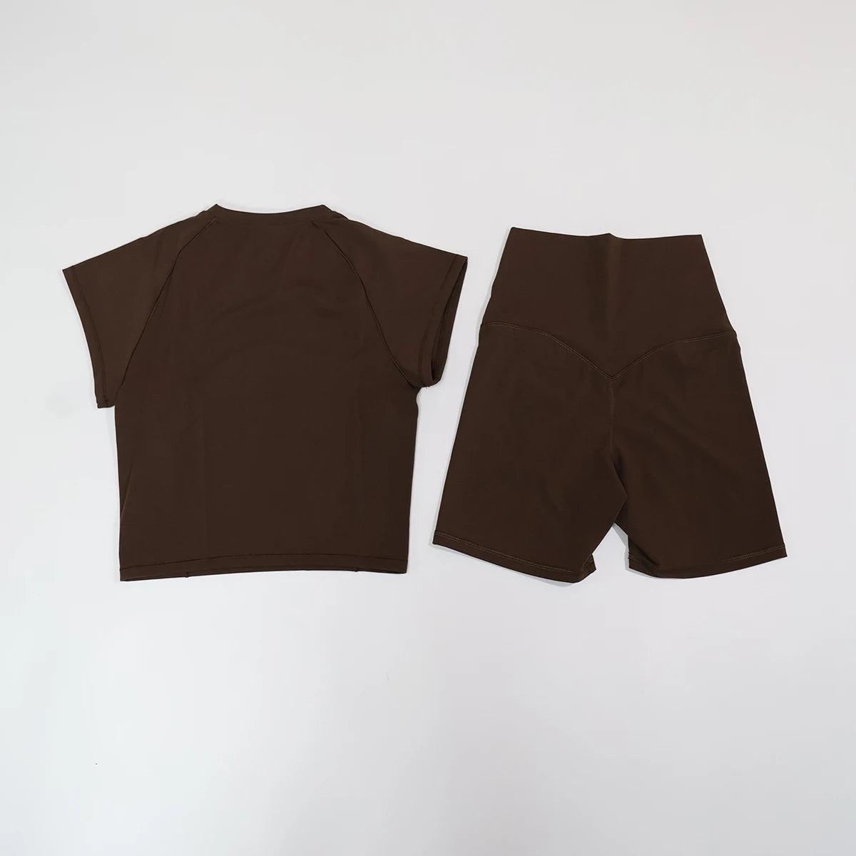 Summer Women's Two-Piece Fitness Set Woman's Short-Sleeve Quick-Dry Yoga Wear for Outdoor Running Sports Female 2Pcs Suit
