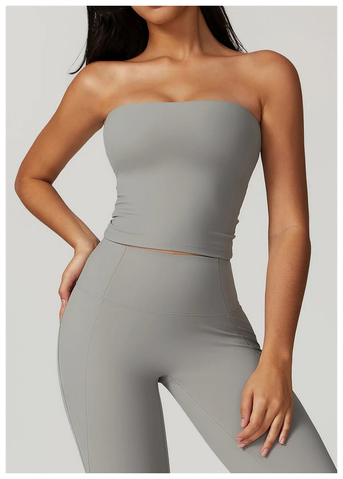 Custom LOGO Women's Strapless Tube Top Sexy Back Sports Underwear Women's Shockproof Quick-Drying Fitness Yoga Top