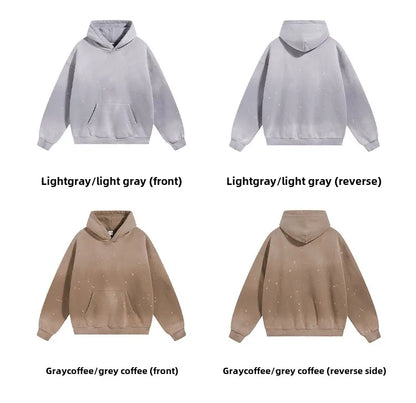 Custom LOGO autumn winter men's women's new white spray dyeing washing water 360G velvet cotton polyester sweatshirt sweatpants