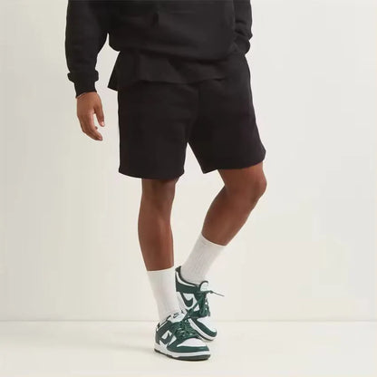 Custom LOGO DIY Brand 330GSM 100% Cotton Heavy Weight Shorts plus Big Size mens shorts summer casual beach blank shorts for men