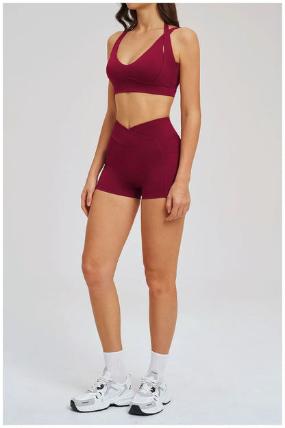 Solid Color Yoga Bra Women Sexy Gym Workout Crop Top Shockproof Sports Underwear Female Beautiful Back Sports Bra Fitness Top
