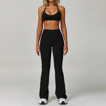 Hearuisavy Women's Running Comfort 2Pcs Sports Pants Set High Waist Push Up Workour Sportswear Casual Cycling Jogging Yoga Bras