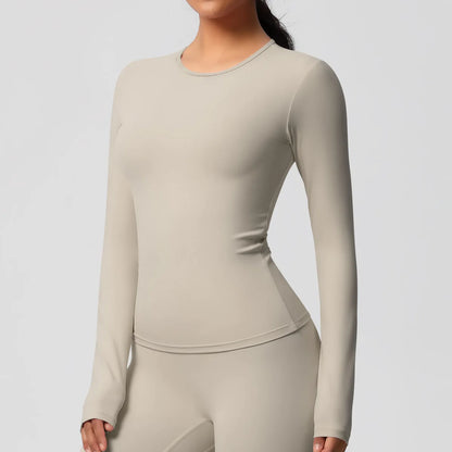 SWELTERING Women Yoga T-shirts Sports Top Long Sleeve Gym Workout Running Shirts Exposed Navel Quick Dry Fitness Gym Sport Wear