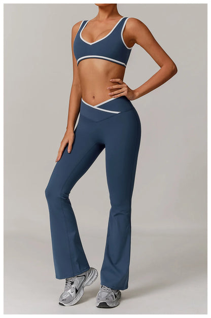 Yoga Set Women Sportswear 2PCS Gym Set High Waist Leggings Sports Bra Fitness Vest Athletic Wear Women's Suit Workout Clothes