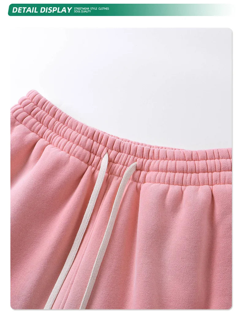 Custom LOGO autumn winter men's women's new white spray dyeing washing water 360G velvet cotton polyester sweatshirt sweatpants