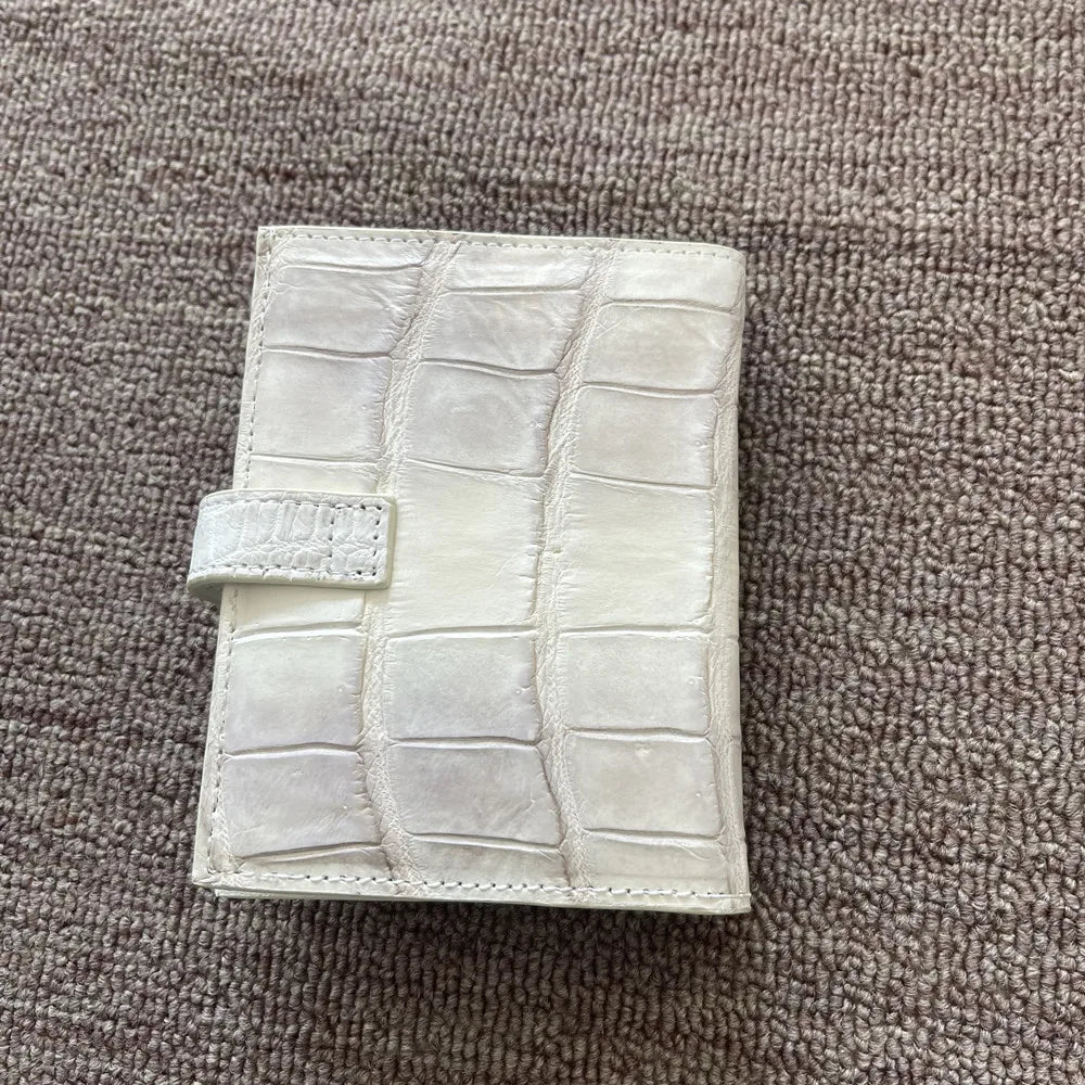 Himalayan white crocodile leather women's wallet authentic crocodile leather short women's wallet fashion design card bag