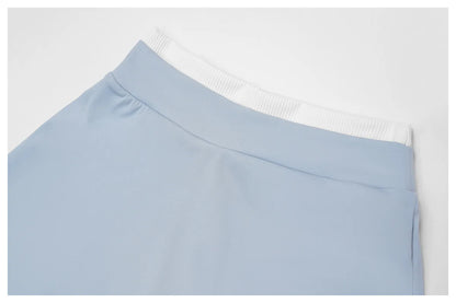 SWELTERING High Waist Pocket Skirt Fake Two Yoga Skirt Solid Color Sports Skirt Running Quick Drying Fitness Tennis Skirt