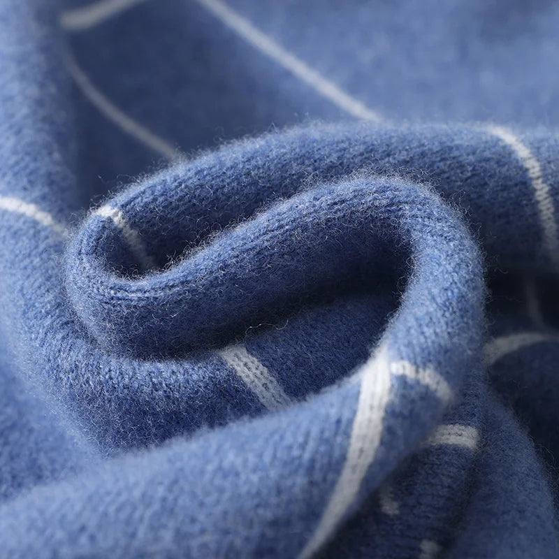 Autumn/Winter 100% Pure Wool Men's O-Neck Thick Business Sweater Loose Casual Wool Knit Bottoming Shirt Men's Sweater