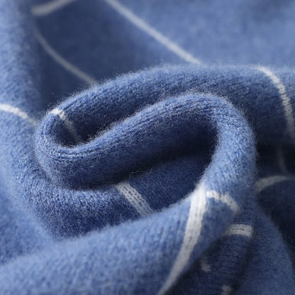 Autumn/Winter 100% Pure Wool Men's O-Neck Thick Business Sweater Loose Casual Wool Knit Bottoming Shirt Men's Sweater