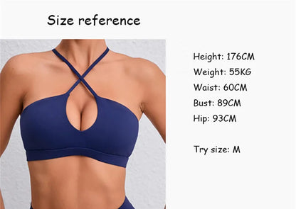 Hearuisavy Summer Gym Top Women Training Yoga Clothes Stretch Sports Underwear Fitness Workout Cross Yoga Bra Sexy Sports Bra