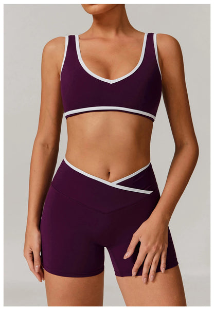 V-Neck Sports Bra Women Top Push Up Sport Underwear Yoga Vest Gym Crop Top Brassiere Fitness Top Workout Breathable Beauty Back