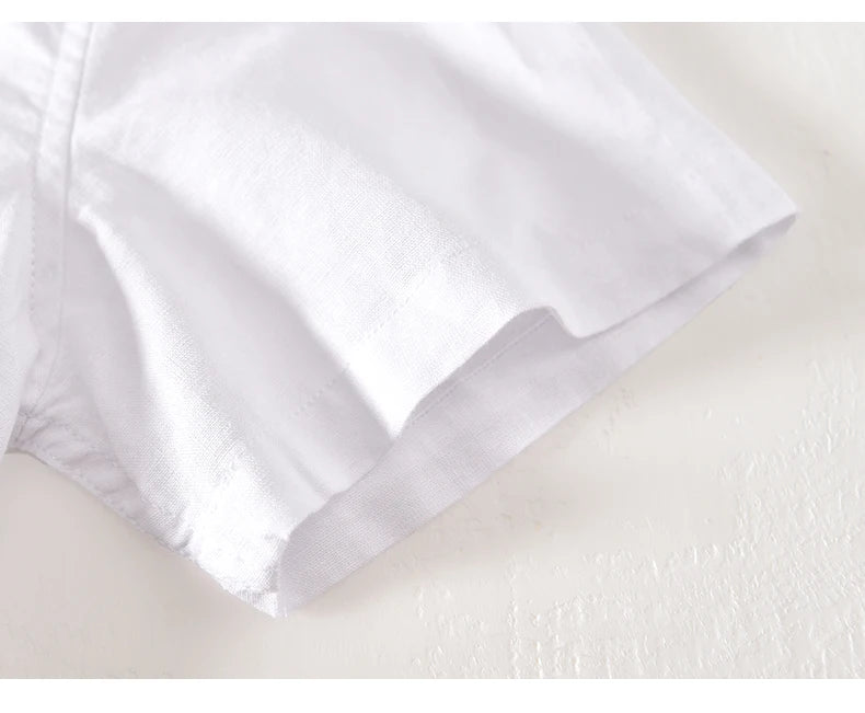 Summer Linen Cotton Men's POLO Collar Shirt Casual Business Short Sleeved Cardigan Fashion Loose Breathable Comfortable T-shirt
